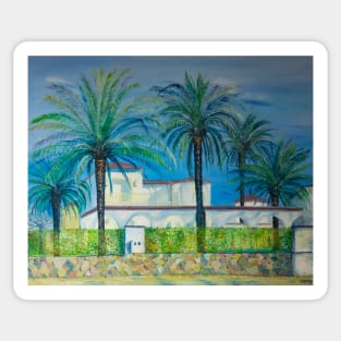 House with palm trees Sticker